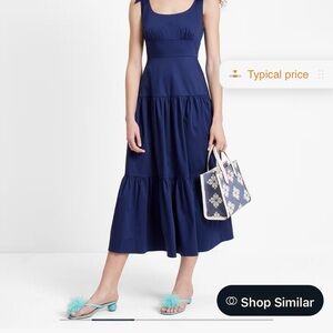 Elegant Navy Blue Sleeveless Dress